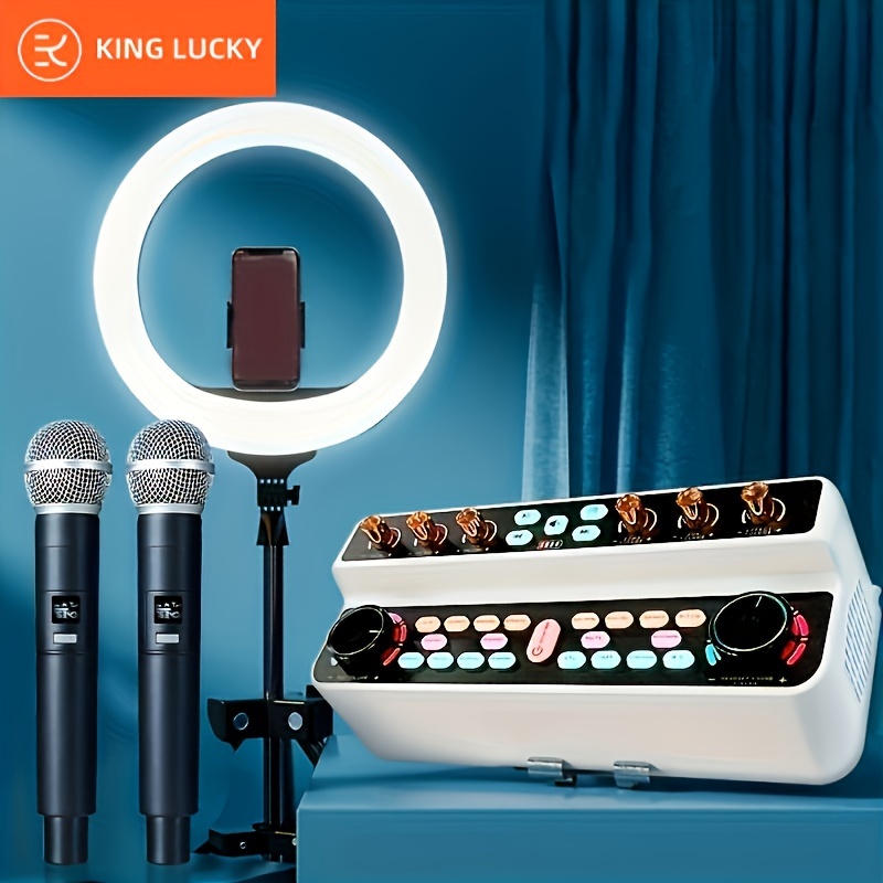 King Lucky K36 Two Microphones Mini Karaoke Audio in one - Temu