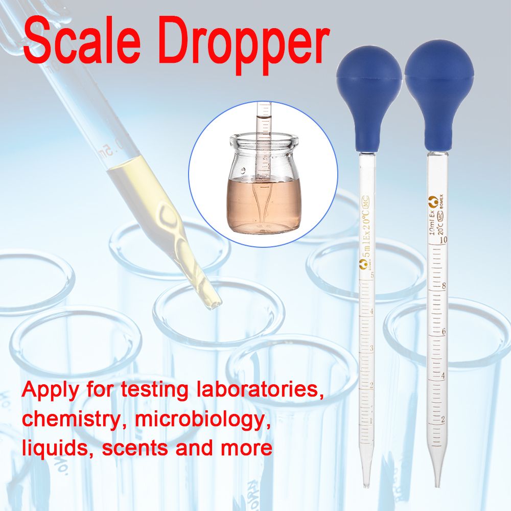 Pipettes en Verre,Pipette Graduée en Verre,Pipette Transfert de Gouttes, Compte-Gouttes Graduées Pipettes,Compte Goutte avec 1 Brosse Nettoyage,pour  Laboratoire Scientifique,Chimie : : Commerce, Industrie et Science