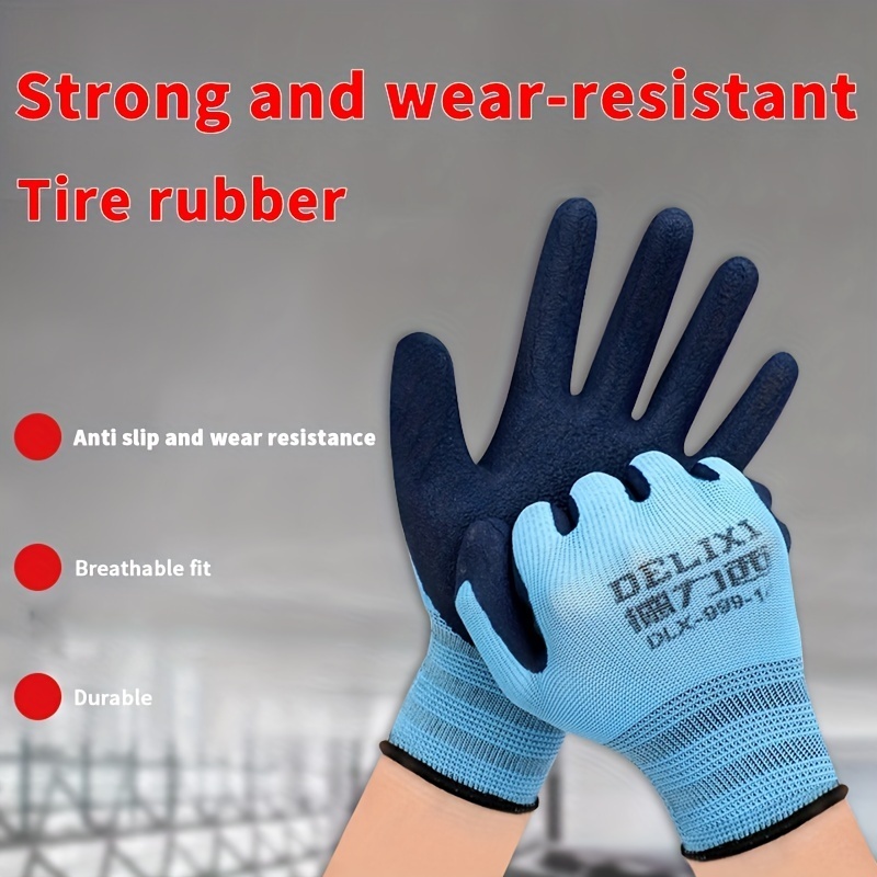20 pares de guantes de trabajo, guantes de trabajo de seguridad con  revestimiento de goma resistente, guantes multiusos