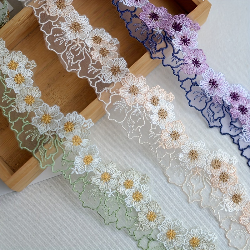 IDONGCAI 45 Yards Vintage Cotton Lace Trims Lace Ribbon for Craft Scrapbooking Gift Package Wrapping,Crafts Lace Sewing Trim Embellishments
