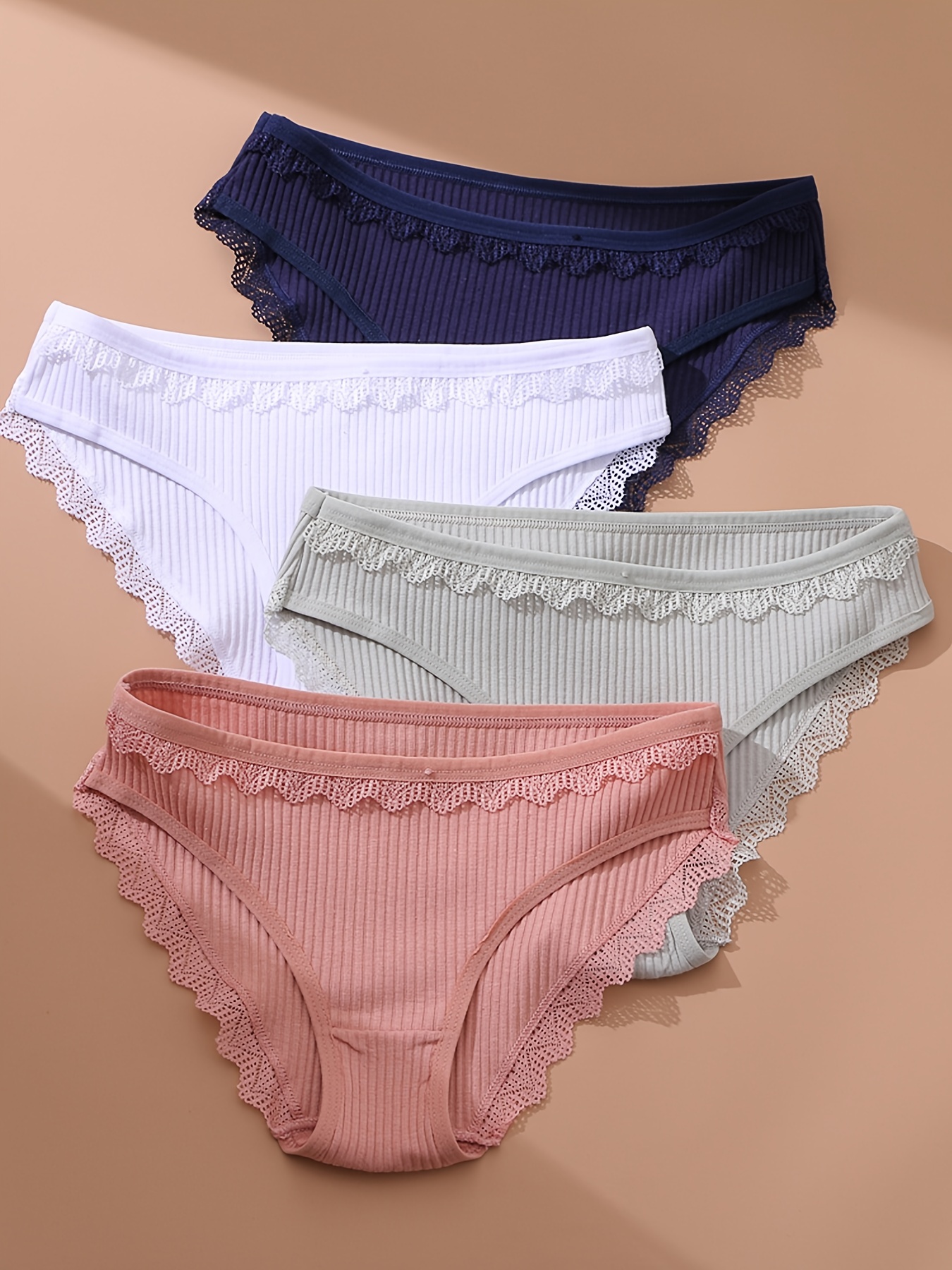 3 Pack Ribbed Soft Seamless Panties For Women