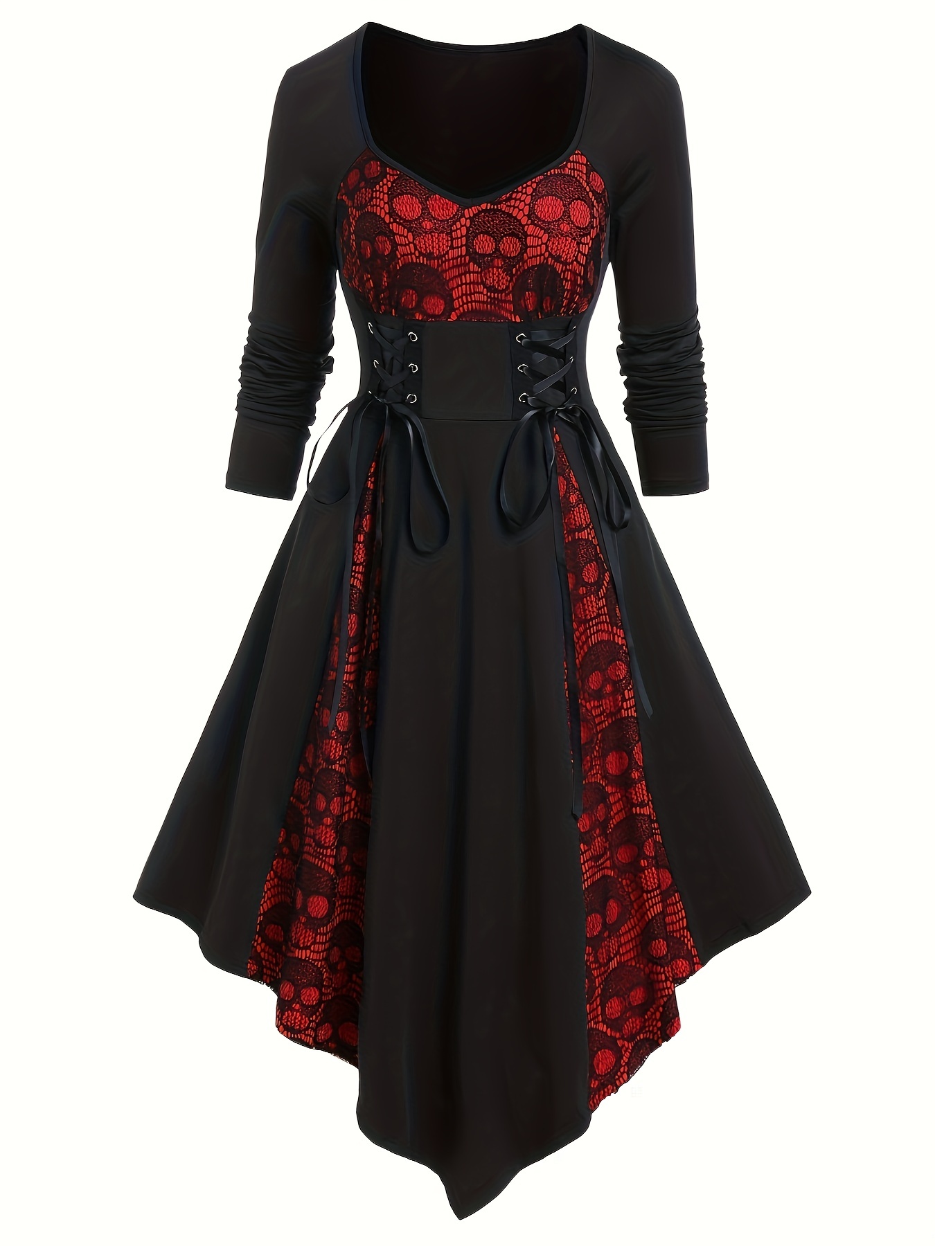  Sexy Gothic Clothes for Women Plus Size Lace Butterfly Sleeve  Dress Stretchy High Waist Medieval Dress Green : Sports & Outdoors