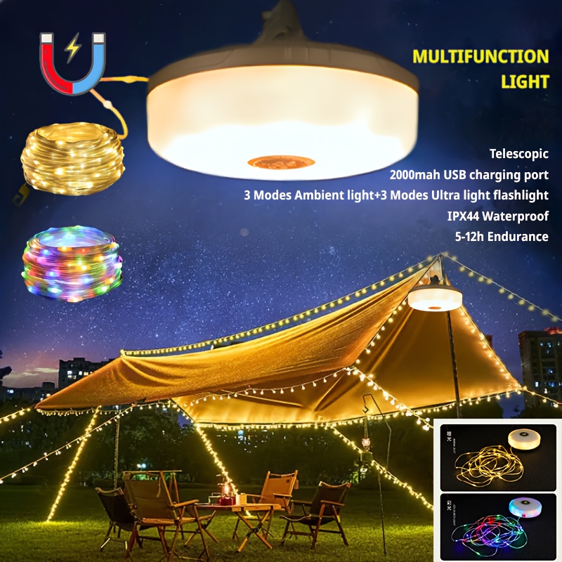 Guirlande lumineuse LED pour tente de Camping, 5M 10M, boule de