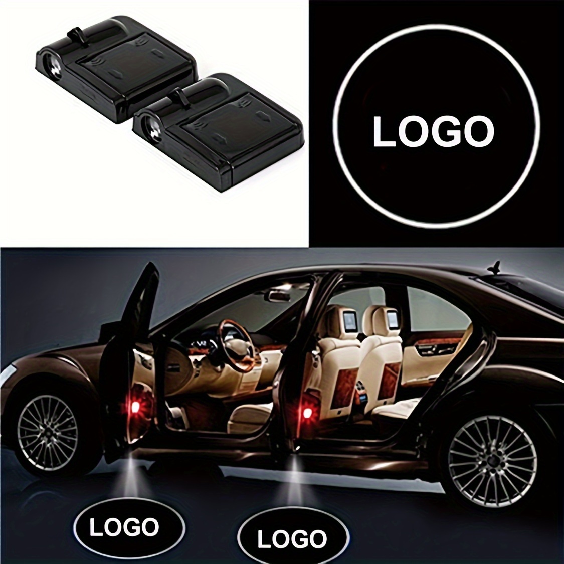 LED Car Door Sill Lights, 4 Pcs Custom Auto-Sensing  