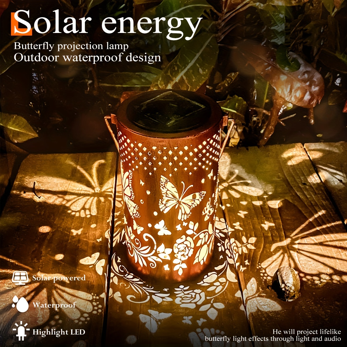 Solar Lanterns Outdoor Waterproof Garden Decorative Lights Plum Bossom  Pattern Hanging Solar Lanterns for Patio, Table, Pathway, Balcony, Lawn,  Yard Decor 2 Pack 