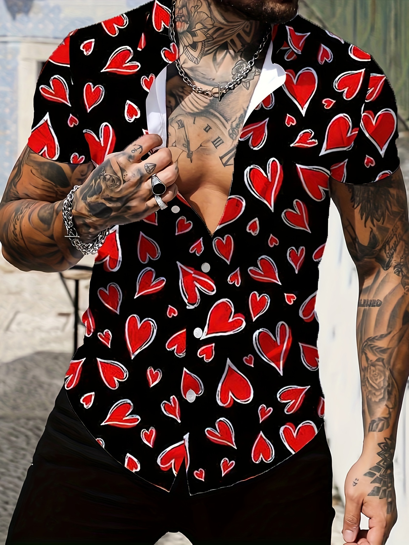 Camisa discount corazones hombre