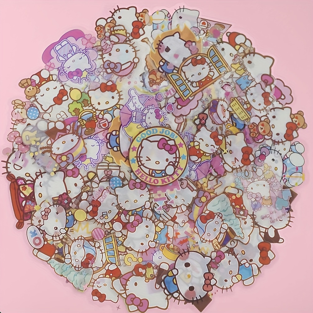 60pcs Hello Kitty Sticker Sanrio Anime Toy Girl Kawaii Stickers