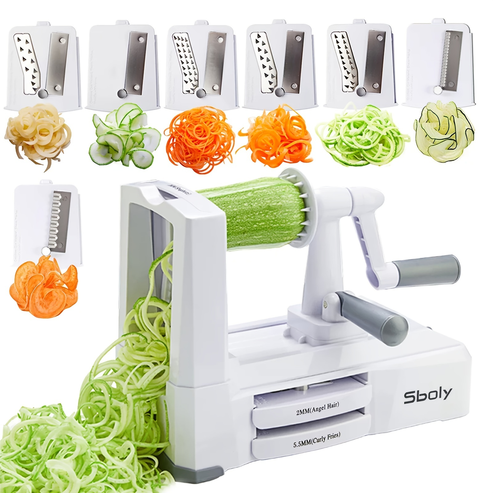 3 in 1 Spiral Slicer Zucchini Noodle Maker Vegetable Spiralizer Spiral  Rotating Slice Cutter Manual Grater Kitchen Tools for Health & Diet Food  Salad