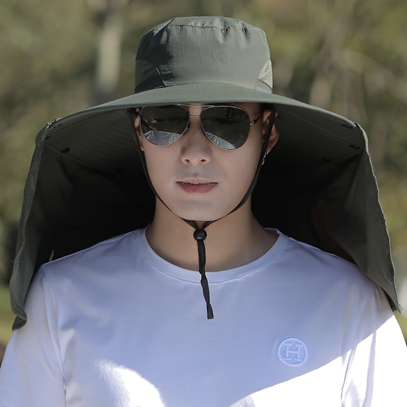 Sombrero de sol para hombre con protección UV, impermeable, de ala ancha,  sombrero de sol para hombres, pesca, senderismo, safari, camping, jardín,  al