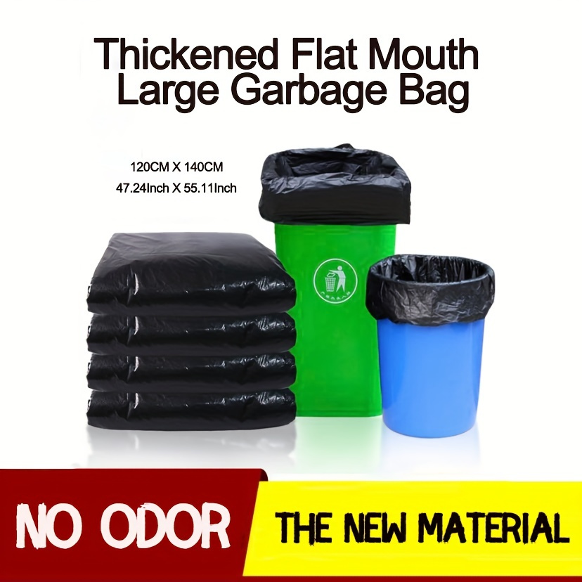 50pcs Heavy Duty 45/65 Gallon Black Trash Bags 2 Mil Large Garbage Rubbish  Bags 