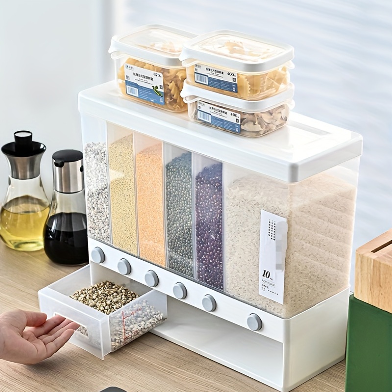 Kitchen Plastic Spice Storage Box With Lid Single Double Grid Food