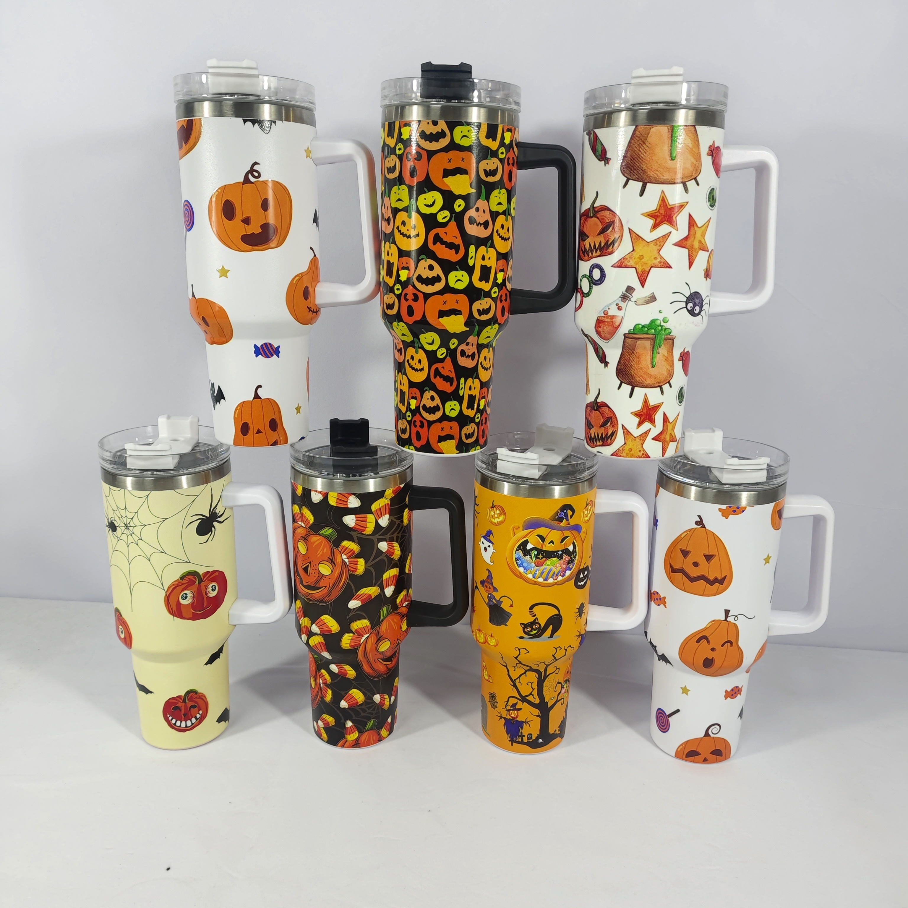 Stanley Travel Quencher Tumbler Cute Ghosts Spooky Halloween Full Wrap  Permanently Laser Engraved Stanley Tumbler 40 OZ Tumbler 