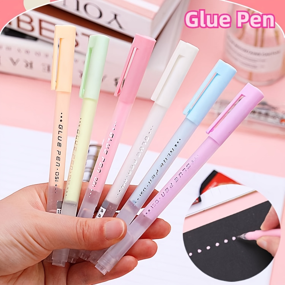 6pcs Ball Point Adhesive Glue Pen with 6PCS Extra Glue Refills,  Kids-Friendly Precise Apply and Easy Control, Quick Dry Glue Pen for  Crafting