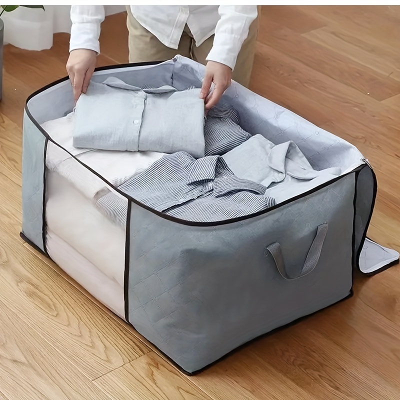 Non-woven Fabric Comforter Storage Bag Household Clothes Pants Organizer  Box With Large Capacity - Houndstooth 180l-1pc