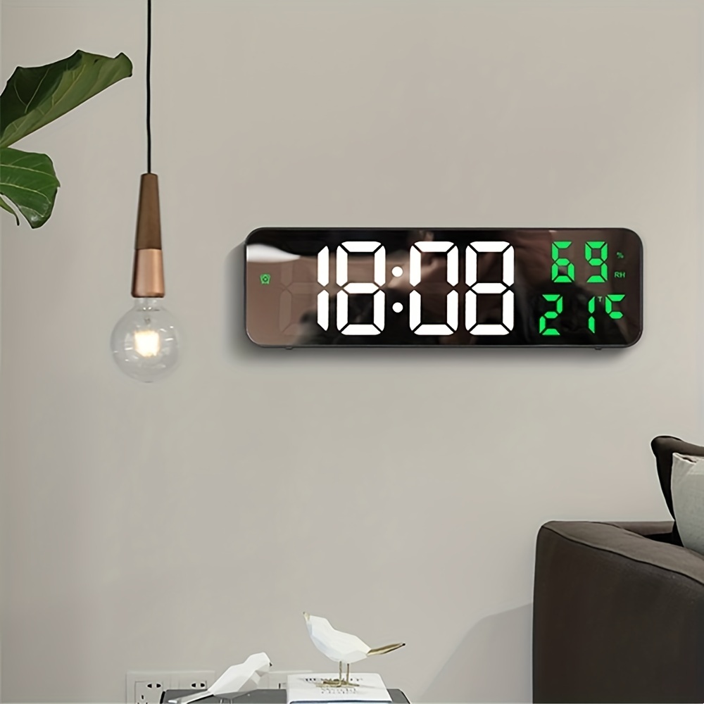 EU PLUG elektrische Digitale LED-Wanduhr Countdown-Timer  Innentemperaturanzeige