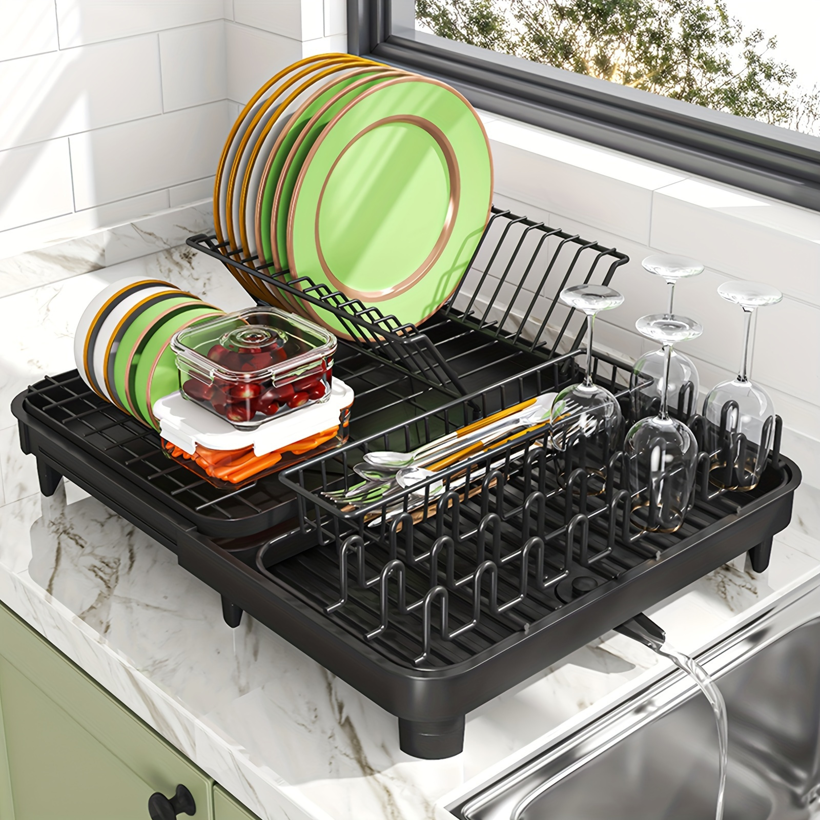 Collapsible Dish Rack Tableware Storage Rack Foldable Dish - Temu