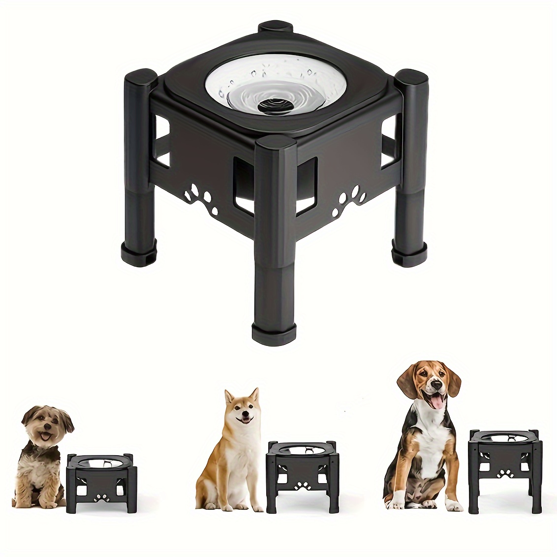ELS PET Elevated Dog Bowls Adjustable Raised Dog Bowl with Slow Feeder Dog  Bowl and Dog Water Bowl Non-Spill for Dogs and Pets - AliExpress