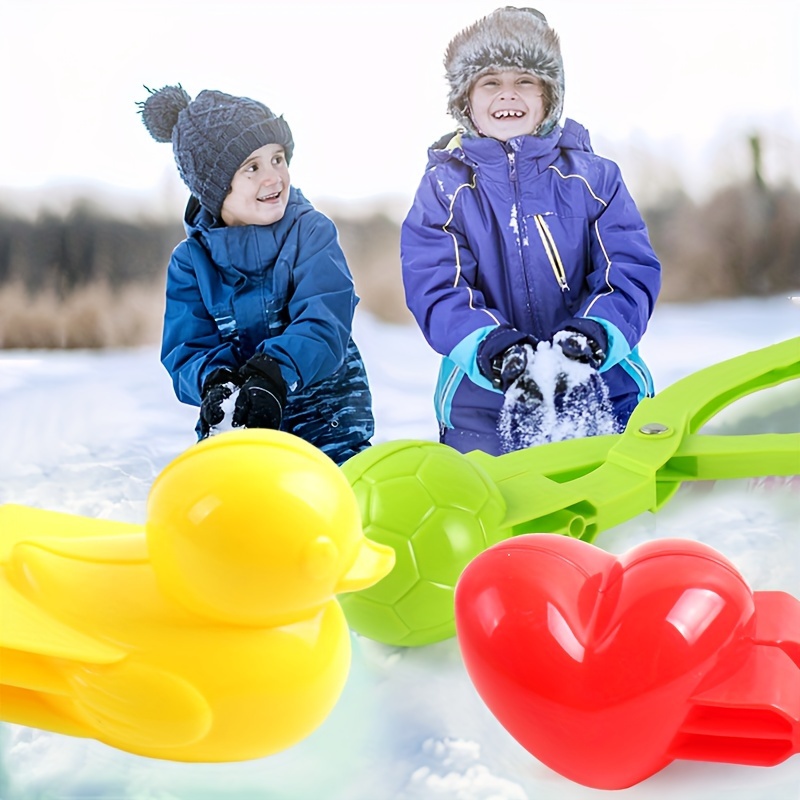 Pince à boule de neige en forme de canard - Jouet confortable pour enfants  - Petite pince à neige avec poignée pour l'extérieur - Jaune