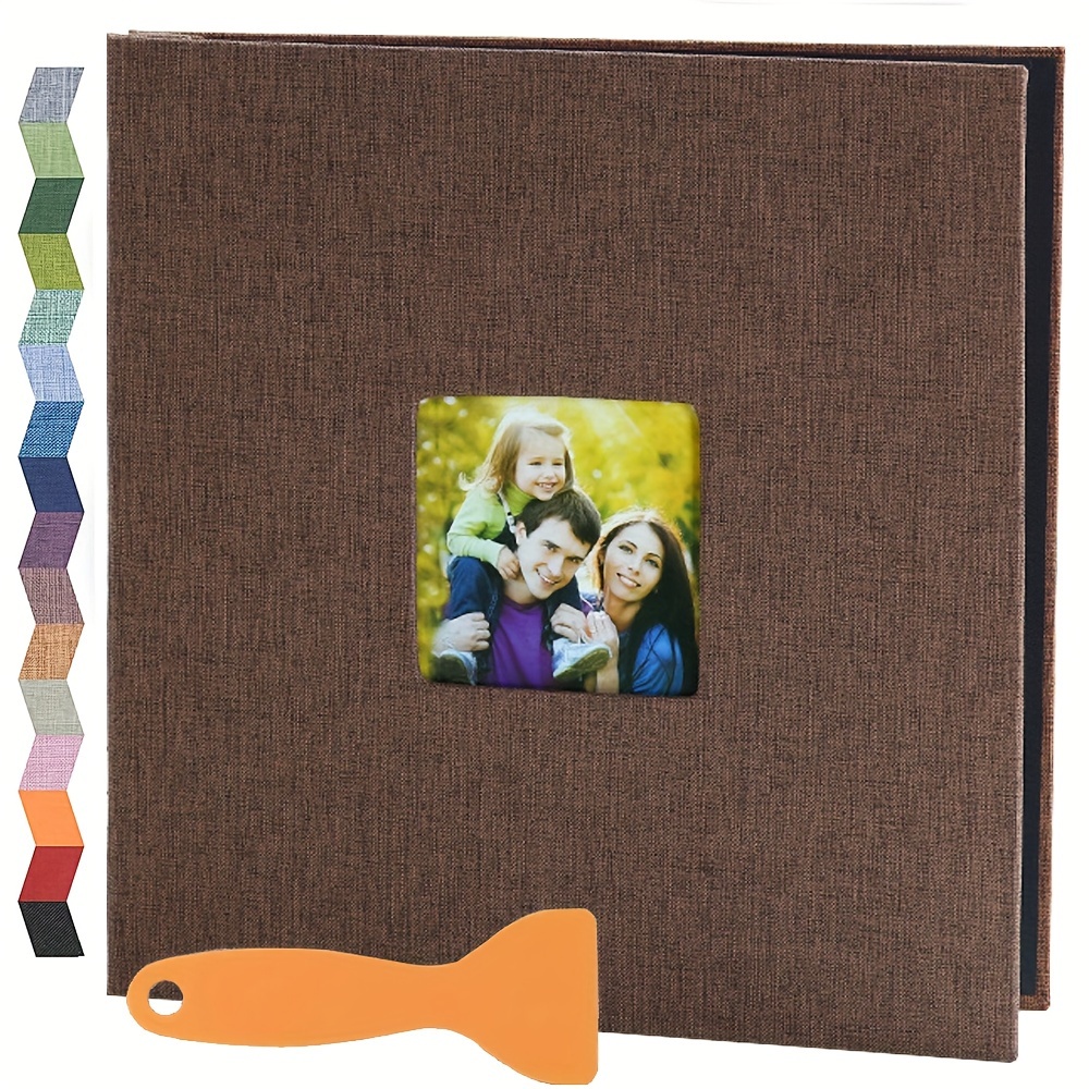 1DOT2 Photo Album Self-Adhesive, 100 Pages Sticky Page, Leather Cover, Magnetic Scrapbook Family Albums for Christmas Gifts, Birthday