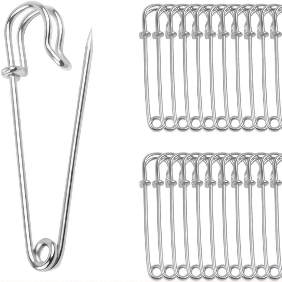30Pcs Extra Large Safety Pins Heavy Duty - 3 Stainless Steel Safety Pins  Clothes Pins for Crafts Big Safety Pins Heavy Duty Quilting Safety Pins 