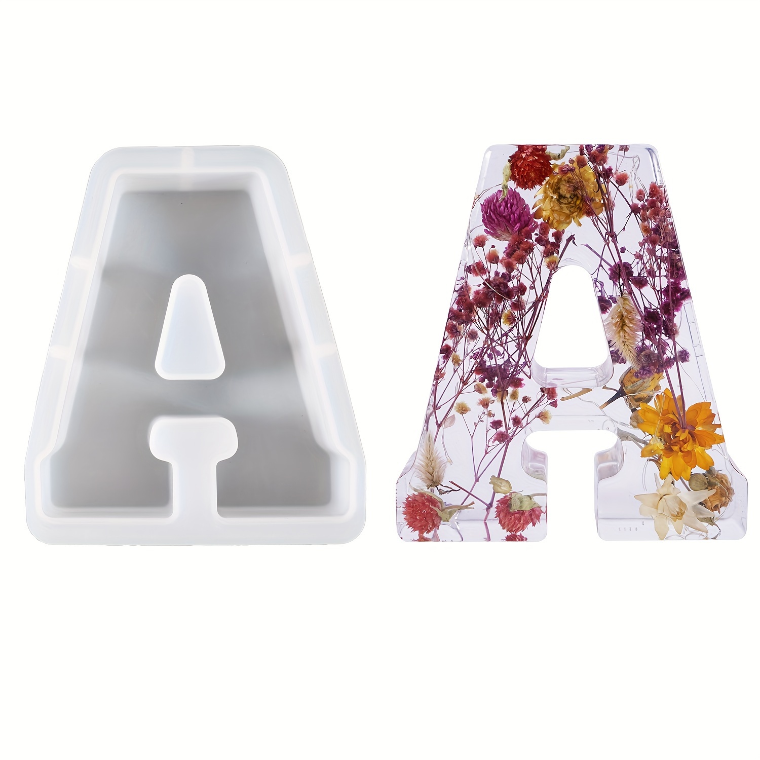 Alphabet Resin Molds Kit Silicone Molds for Resin Casting DIY Letter &  Ornament Epoxy Molds Resin Keychain Making Set