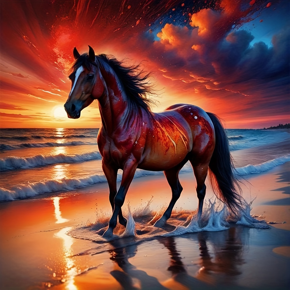 Diamond Painting Running Horse And Sunset Designs Embroidery House