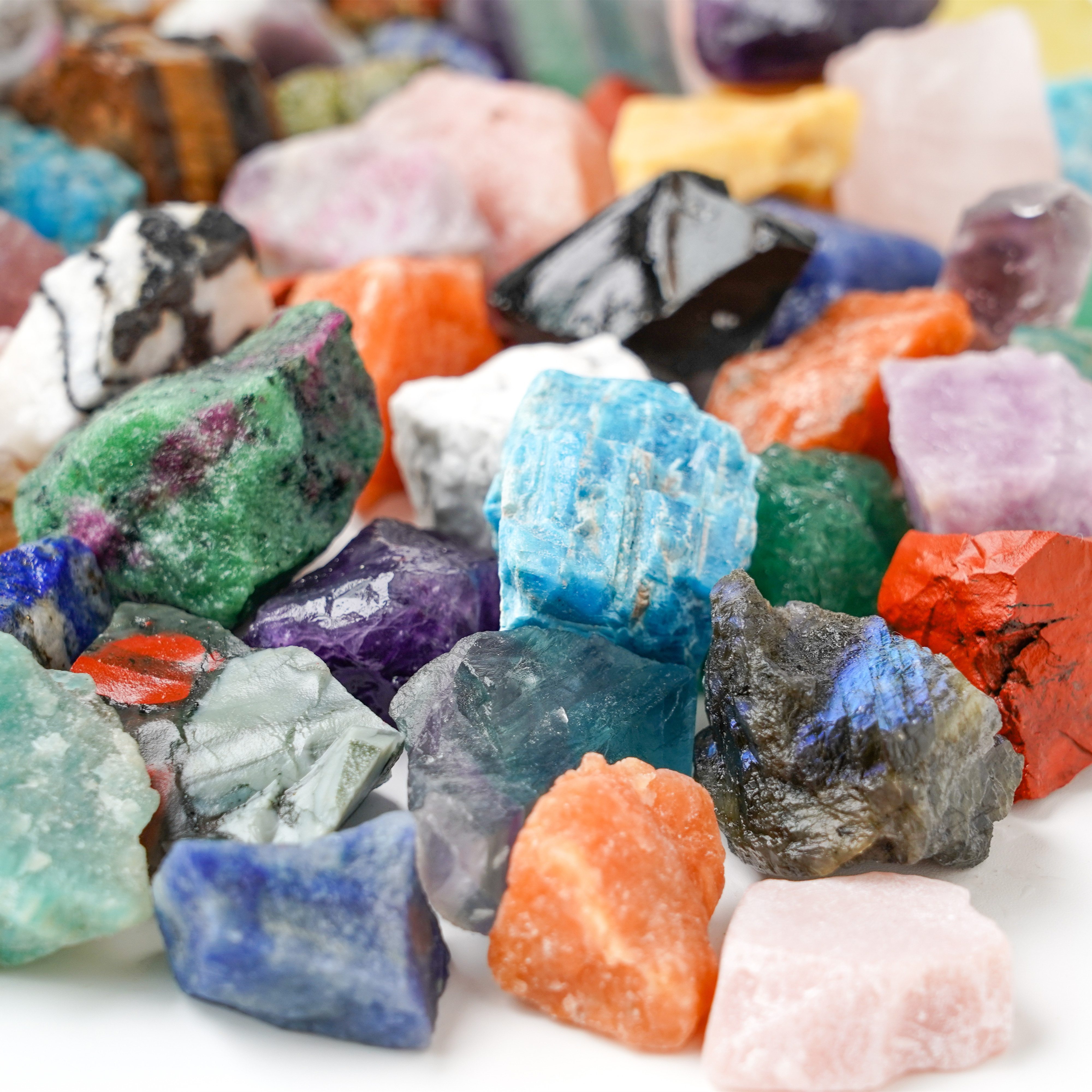 1 Pound Lot of Mixed Rough Raw Gemstones - Perfect for Rock