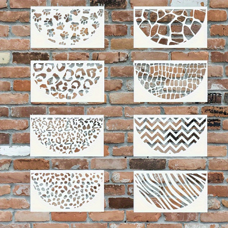  9 Pieces Geometric Stencils Reusable Hive Patterns Stencils  Annual Ring Wall Stencils for DIY Drawing Painting Crafts Arts Farmhouse  Decoration : Arts, Crafts & Sewing
