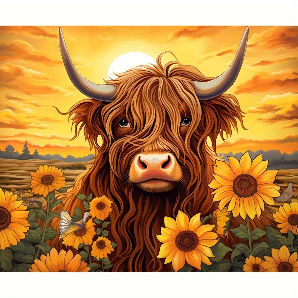 Brown And Black Cow - 5D Diamond Painting 