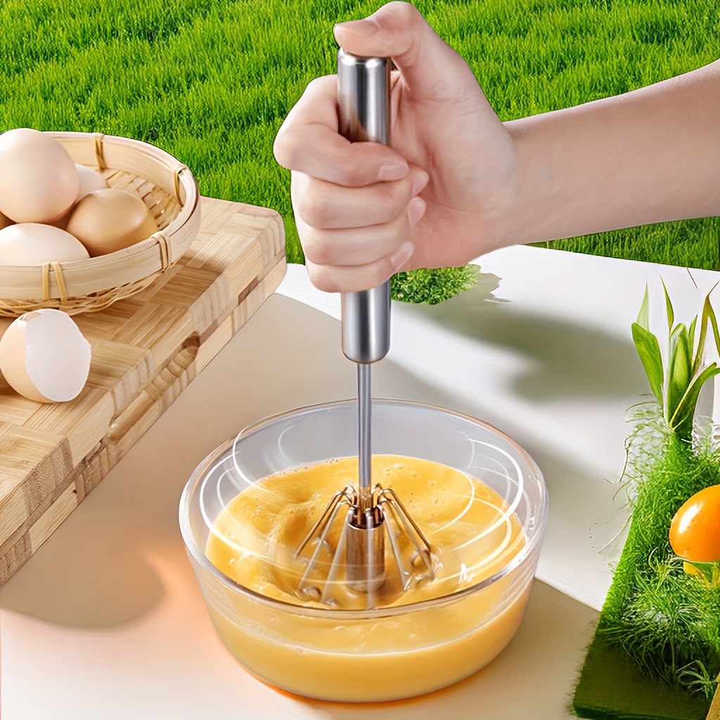 Easy Whisk Egg Beater 304 Stainless Steel Hand Push Rotary Blender  Versatile Mini Foam Milk Frother Manual Mixer Kitchen Tool - AliExpress