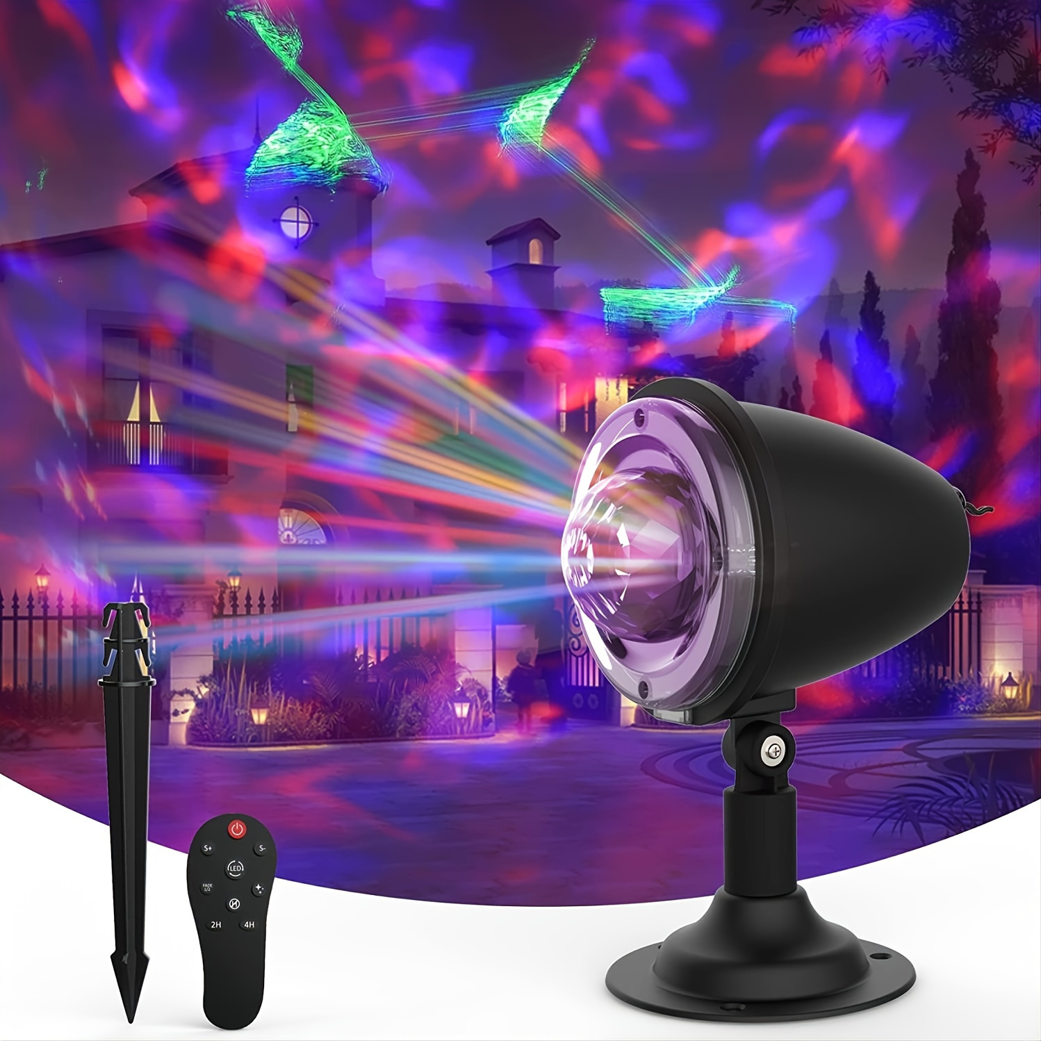 Christmas Light Projector with Red and Green Rotating Laser Lights,Wireless  Remote Control 