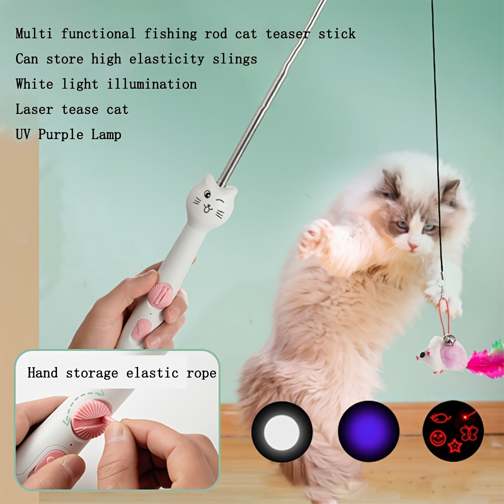 1 pièces (projection LED lumière rouge + lumière laser + lumière violette  UV) Chat Pointeur, USB Rechargeable Jouet Lumineux à LED pour Chat Chien  Outil de Formation