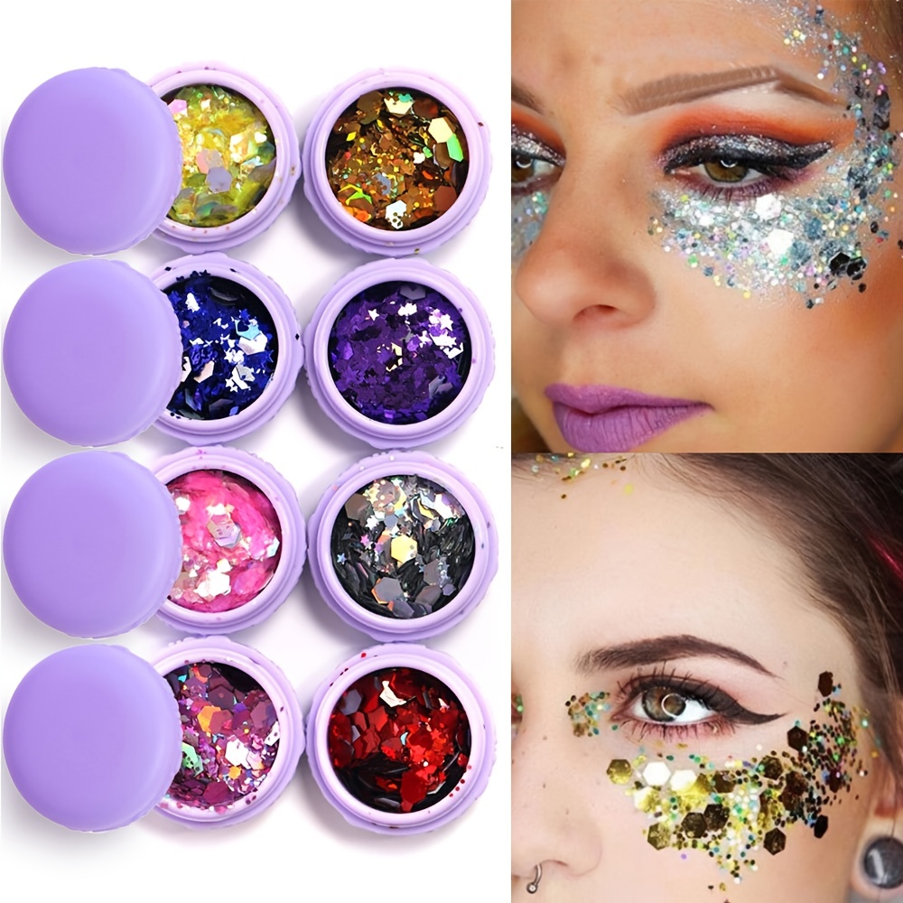 Glitter Eyeshadow Powder, Long Lasting Chrome Chameleon Holographic  Eyeshadow Powder Pigment Eye Makeup For Women Cosmetic