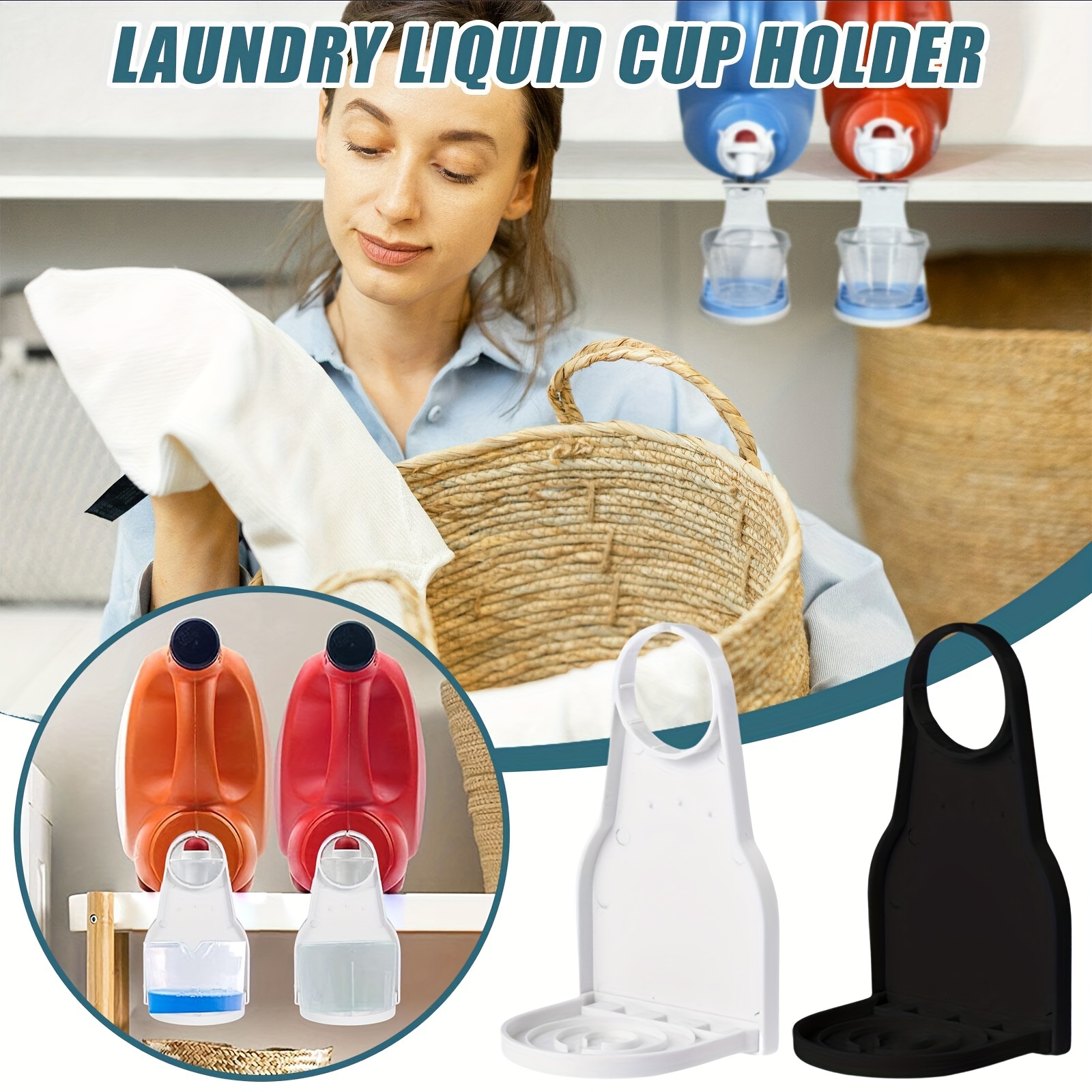 Laundry Detergent Cup Holder, Detergent Drip Catcher Tray, Plastic Laundry  Detergent Soap Dispenser - Temu