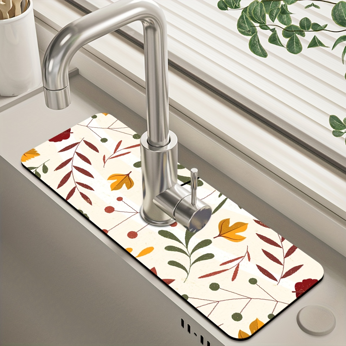 1pc Random Pattern Silicone Drainage Mat For Kitchen, Bathroom Sink,  Anti-slip And Anti-splash