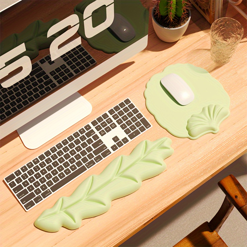 Tapis de souris vert à motif de feuilles de palmier tropicales vertes -  Tapis de souris en caoutchouc pour ordinateur portable : :  Électronique