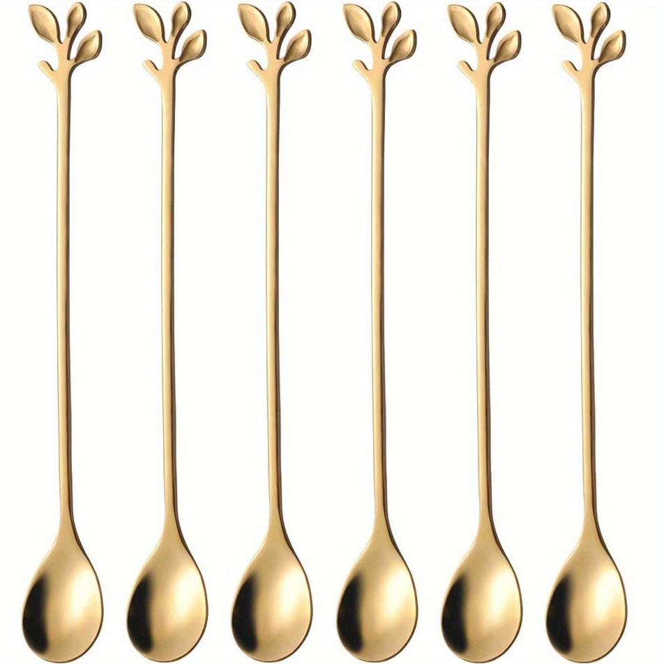 Coffee Spoon, Ice Cream Spoon, Reusable Cocktail Stirrer, Metal Stir Sticks  with Long Handle Iced Tea Spoon for Home and Office - AliExpress