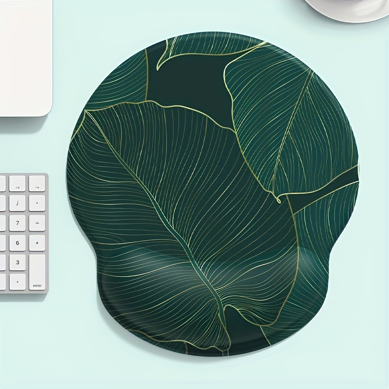 Tapis de souris vert à motif de feuilles de palmier tropicales vertes -  Tapis de souris en caoutchouc pour ordinateur portable : :  Électronique