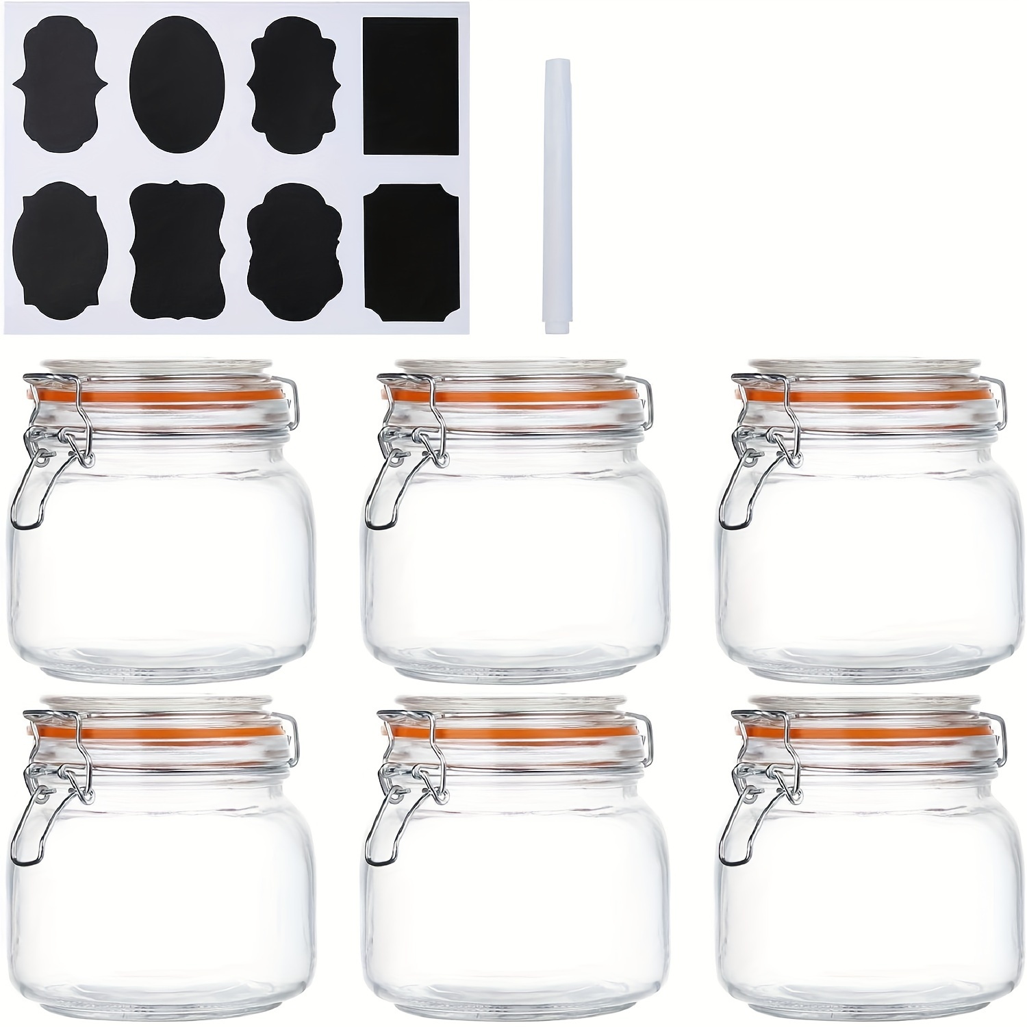 30 Pack- 3.5 oz Small Glass Jars with Leak Proof Rubber Gasket and Airtight  Hinged Lid, for Spice Herb Seasoning Art Craft Storage Empty