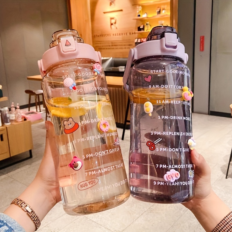 Trendy Bpa-free Water Bottle With Frosted Finish And Portable Tea Cup - Temu