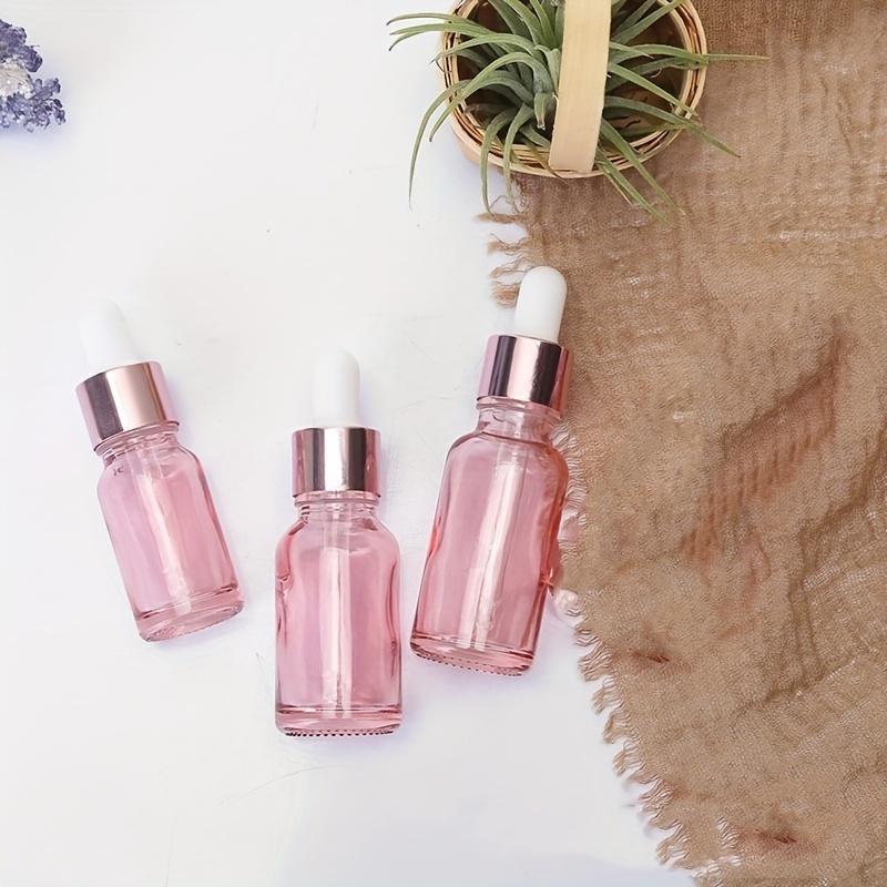 2pcs 30ml Empty Matte Pink Glass Bottles 1Oz Essential Oils