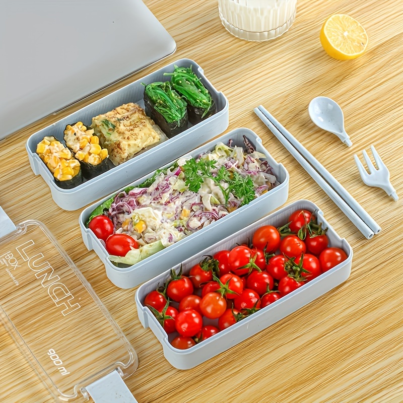 ozazuco 4 Pack Snack Containers, Divided Bento Snack Box, 4