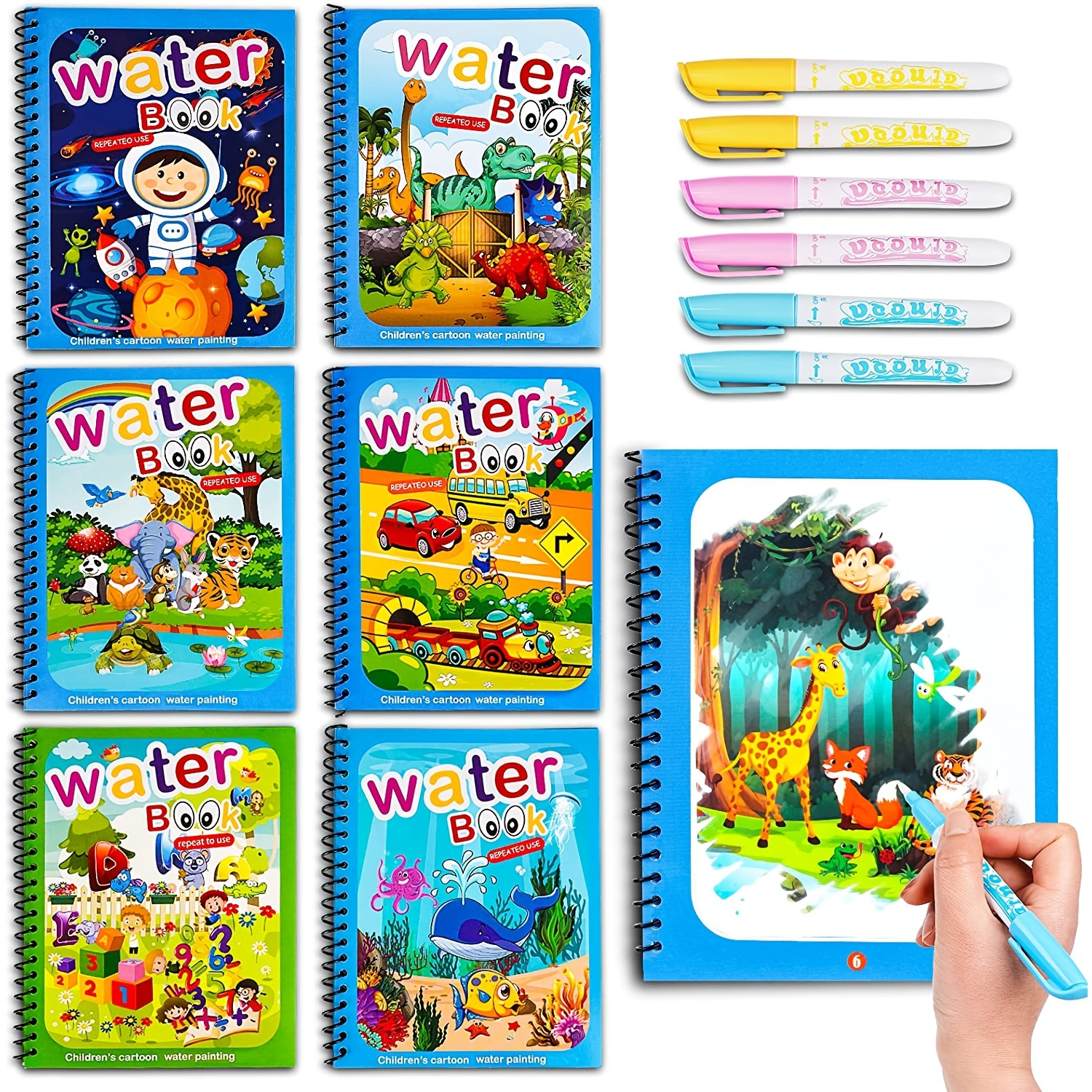 Magic Water Coloring Books Aqua Water Wow Drawing Color Reusable