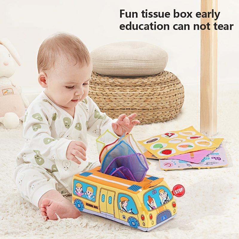 Comprar Caja de pañuelos mágica para bebé, juguetes sensoriales Montessori  suaves para bebés de 0 a 6 a 12 meses, juguetes para bebés de alto  contraste para recién nacidos, niños pequeños, regalo