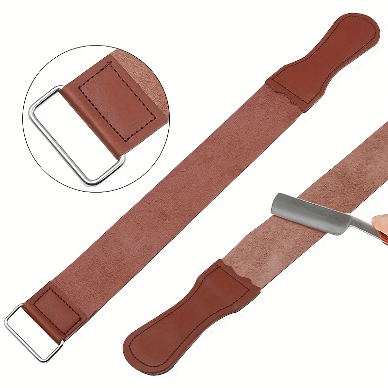 Senior Men's Razor Double-Layer Canvas Leather Sharpening Strop Barber  Straight Razor Sharpener For Care Of Sharp Knives