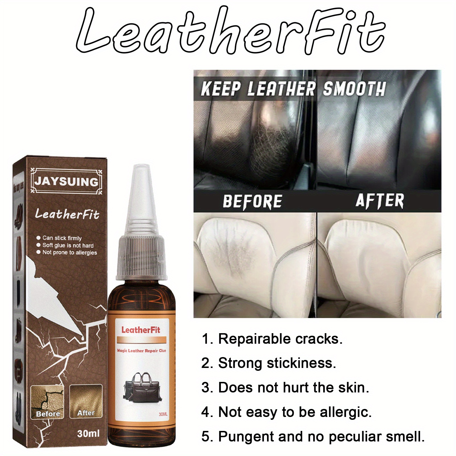 Liquid Skin Leather Repair Kit No Heat Leather Vinyl Repair Tool