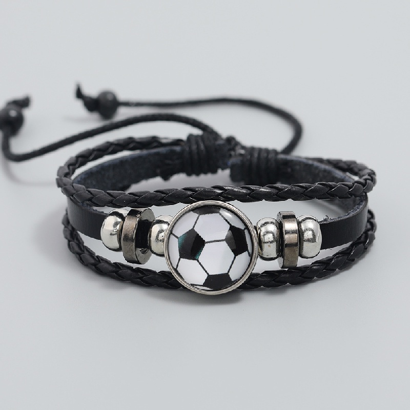 Sports FootBall - Crystal Deco Football Charm Bracelet / AZSJBT011-SBR