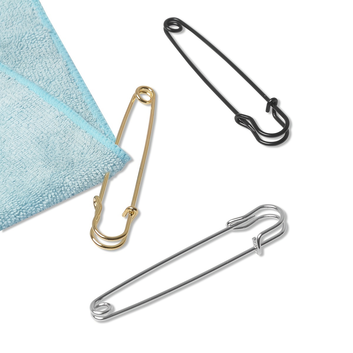 Large Safety Pins Pack of 40, Safety Pins Heavy Duty Assorted (2, 2.5,  3), Blanket Pins Safety Pin Extra Sturdy Bulk Pins for Blankets, Skirts