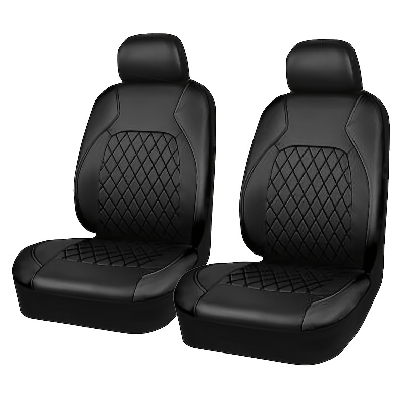  Juego completo de fundas universales para asiento de automóvil  de 5 asientos, a la moda, para sedán, camioneta, hatchback, SUV,  transpirable, universal, para interiores de cuatro estaciones, color negro,  2 asientos 