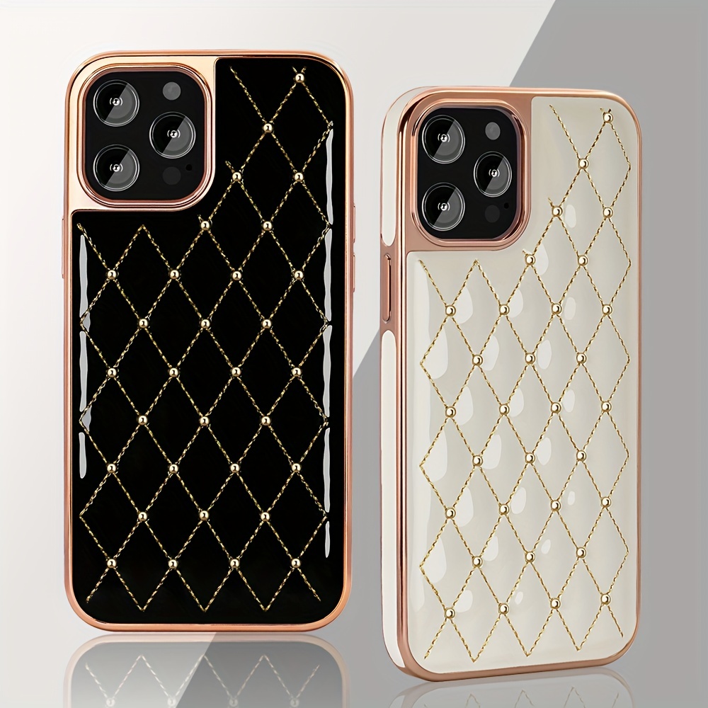 Gold Plating Geometric Case For iPhone 13 11 12 Pro Max XR SE2 7 8 Plus  Cover